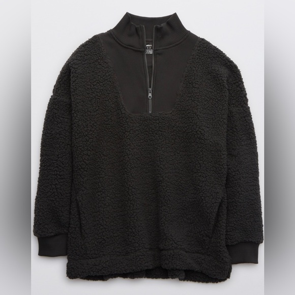 Aerie Dream Sherpa Quarter Zip Sweatshirt - Picture 1 of 3